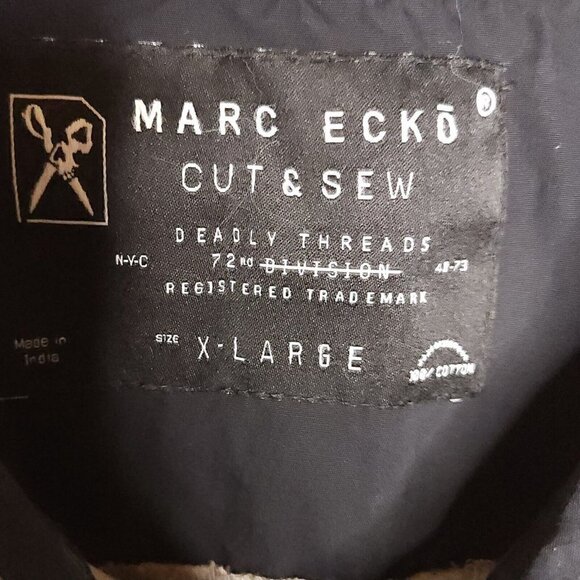 Marc Ecko Cut & Sew Tan Khaki Long Sleeve Button Down XL - Picture 6 of 7